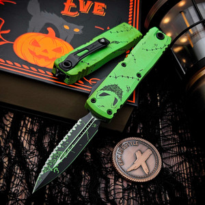 Microtech UTX-85 Gen IV Green Ghoul 3.10" D/E Full Serrated 12324-3OOS by EDC Lifestyle