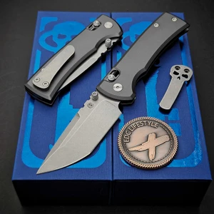 Chaves Knives Redencion Street X-Lock Grey handle with  3.25" D2 Stonewash Tanto blade at EDC Lifestyle