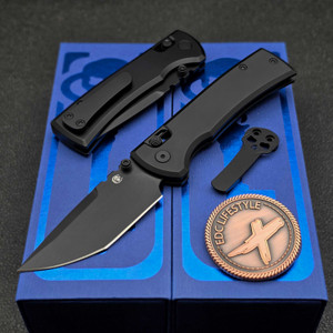 Chaves Knives Redencion Street X-Lock with Black handle and 3.25" D2 Black PVD Tanto blade on EDCLifestyle.com.
