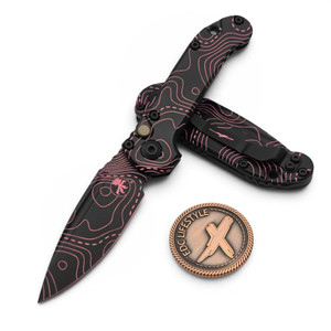 Microtech LUDT Gen III Smooth Handle Topographic Black/Pink Camo S/E 3.5" 1135S-1TPBKPKCS