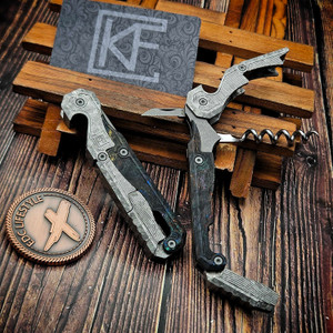 Custom Knife Factory CKF Narzannik Wine Corkscrew Carbon Fiber/Crystal Ti