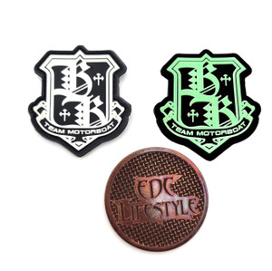 Borka Blades チタニウム チタン ロゴ コイン パッチ モラルパッチ Borka Blades チタニウム チタン ロゴ コイン パッチ モラル