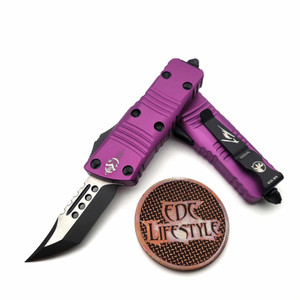 Microtech Troodon Mini 819-1VIS Violet  Hellhound Tanto Edge Black Standard