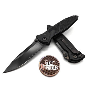 Microtech Socom Elite Manual Shadow DLC 4" S/E Partial Serrated 160-2DLCTSH Single Edge on EDC Lifestyle
