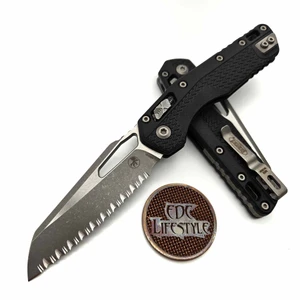 Microtech MSI Ram-Lok Black Tri-Grip Polymer 3.85" S/E Full Serrated Apocalyptic 210T-12APPMBK By Edc Lifestyle