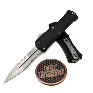 Microtech Hera II Mini Black 2.90" Bayonet Partial Serrated Stonewash 1701M-11 By Edc Lifestyle