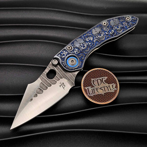 Borka Blades Ti2 Design Skulls Stitch Blue Fill Rock Grind Blade