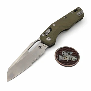 Microtech MSI Ram-Lok OD Green Fluted G-10 3.85" S/E Partial Serrated Stonewash 210-11FLGTOD By Edc Lifestyle