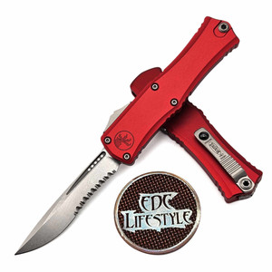 Microtech Hera II Mini Red 2.90" Recurve Partial Serrated Stonewash 1705M-11RD By Edc Lifestyle