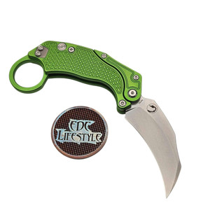 Reate Knives Exo-K Karambit Gravity Knife Oxidized Green Aluminum