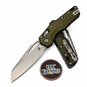 Microtech MSI Ram-Lok OD Green Fluted Aluminum 3.85" S/E Stonewash 210-10FLOD By Edc Lifestyle