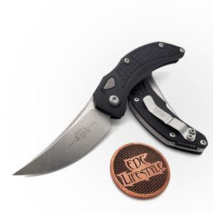 Microtech/Bastinelli Brachial 268A-10 Stonewash AUTO Folding Knife 3.5"