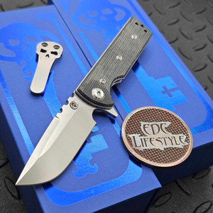 Chaves Knives Blue Label T.A.K. Redencion Black Micarta 2.75" Drop Point Stonewash