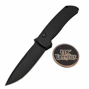 Pro-Tech Knives Terzuola ATCF Solid Black Handle, DLC 3.5