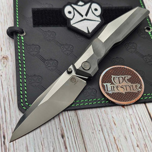 Poikilo Blade Bio Series Komodo-M Two-tone DLC Titanium Folder 3.66"  Mirror Polish Stonewash DLC Two-tone M398 w/ZircuTi Accents