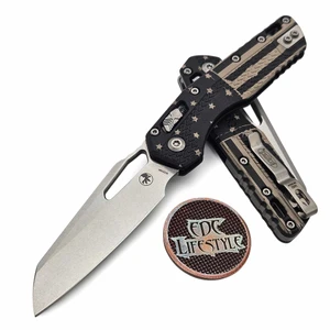 Microtech MSI Ram-Lok Black Flag Tri-Grip Polymer 3.85" S/E Stonewash 210T-10PMFLAG By Edc Lifestyle