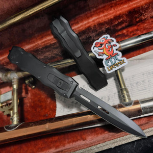Desert Knife Works Sand Shark DLC Stainless Steel Double Action Out the Front Automatic Knife 4.18" Double Edge M390