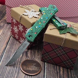 Microtech Hera II Mini Christmas Green 2.90" S/E Stonewash 1703M-10GRCMAS By Edc Lifestyle