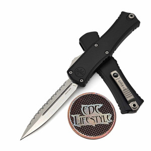 Microtech Hera II Mini Black 2.90" D/E Stonewash Full Serrated 1702M-12  By Edc Lifestyle