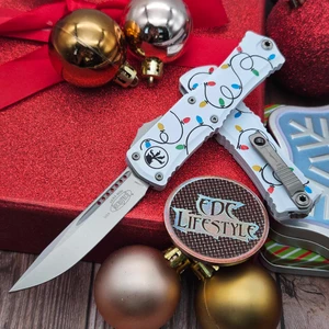 Microtech Hera II Mini Christmas White 2.90" S/E Stonewash 1703M-10WHCMAS By Edc Lifestyle