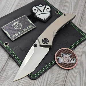 Poikilo Blade EDC Series Tuna-S2 Titanium Inset Lock Folder 3.4" Pearlescent M398