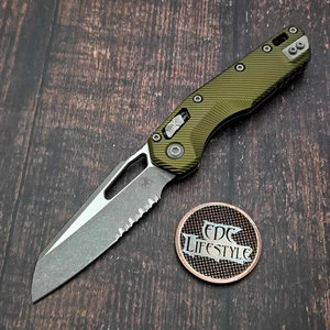 Microtech MSI Ram-Lok OD Green Fluted Aluminum 3.85" S/E Partial Serrated Apocalyptic 210-11APFLOD  By Edc Lifestyle