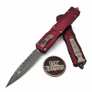 Microtech Dirac Delta Merlot 3.75" D/E Full Serrated Apocalyptic 227-12APMR By Edc Lifestyle