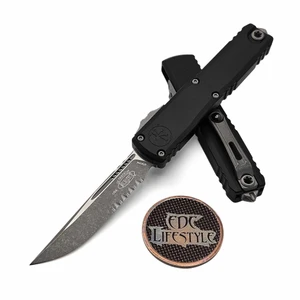 Microtech Ultratech ZBP 1121-11AP Black Tanto Edge Partial Serrated 3.5" Apocalyptic M390MK - Zero Blade Play