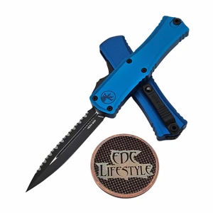Microtech Hera II Mini Blue 2.90" D/E Full Serrated Black 1702M-3BL By Edc Lifestyle