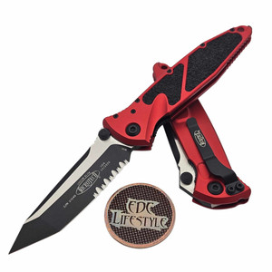 Microtech Socom Elite Manual Red 4" T/E Partial Serrated Black 161-2RD Tanto on EDC Lifestyle