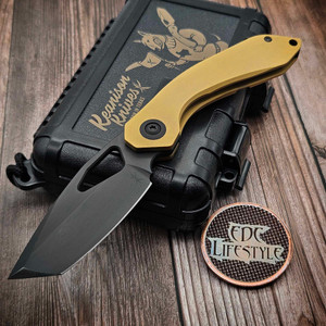 Keanison Knives Bull Terrier PVD Titanium Handle 3.3" 20CV PVD Blade #34