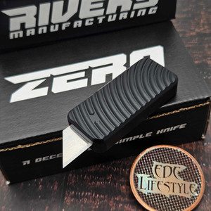 Rivery Zero Original Black Aluminum Razor Blade OTF w/Lanyard Hole Rivery Zero Original Black Aluminum Razor Blade OTF w/Lanyard Hole