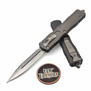 Microtech Dirac Delta Natural Clear 3.75" D/E Full Serrated Stonewash 227-12NC By Edc Lifestyle