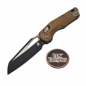Microtech MSI Ram-Lok Tan Fluted Aluminum 3.85" S/E Black 210-1FLTA By Edc Lifestyle