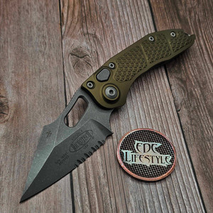 ⚠️マイクロ Microtech Stitch Auto S/E OD Green Partial Serrated