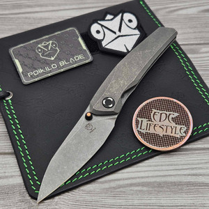 Poikilo Blade VK-Zen Standard 2 Titanium Folder 3.18" DarkStonewash M398