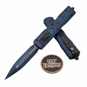 Microtech Dirac Delta Weathered Blue 3.75" D/E 227-1WBL By Edc Lifestyle
