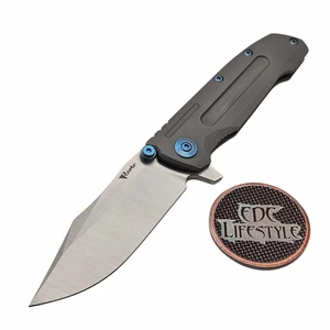 Reate Knives District 9 V2 Titanium Handle 3.5" 154CM Belt Satin