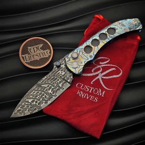Sergey Rogovets Red Horseman Flamed Titanium Handle Magnacut Blade