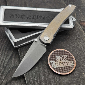 Sharknivco Mini Waka Barked Titanium Scales Diamond Blasted RWL 34