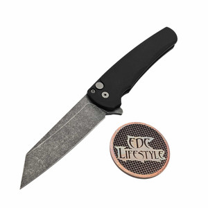 Pro-Tech Knives Malibu Flipper Black handle Acidwash Reverse Tanto Magnacut 3.3" Blade PT-5401-AW