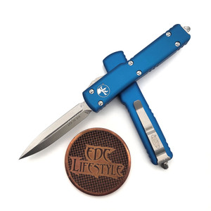 Microtech UTX-70 147-10BL Blue Double Edge Stonewash Standard