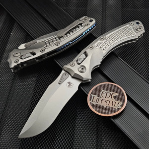 Microtech Amphibian Ram-Lok 137RL-10FRMS1 Titanium Frag Stonewash
