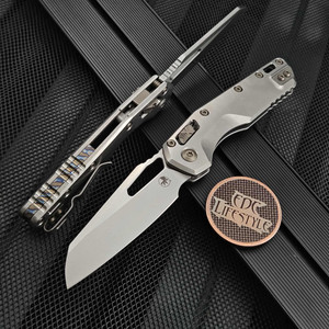 Microtech MSI Ram-Lok 210-10MS4 Titanium Slab Stonewash Flamed Ti Accent Marfione Select