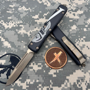 Microtech Ultratech 121-13MLS Molon Labe Bronzed  Apocalyptic Single Edge