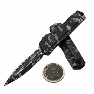 Microtech Cypher II D/E 1242-3PXC Pixel Camo Full Serrated