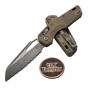 Microtech MSI Ram-Lok Tan Fluted G-10 3.85" S/E Full Serrated Apocalyptic 210-12APFLGTTA By Edc Lifestyle