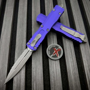 Microtech Dirac Delta Purple 3.75" D/E Full Serrated Apocalyptic 227-12APPU By Edc Lifestyle