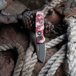 Pro-Tech Runt 5 Black Handle, 1.95" DLC Reverse Tanto