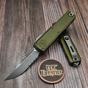Microtech UTX-85 Gen IV OD Green S/E 3.10" M390MK Partial Serrated Apocalyptic 12314-11APOD